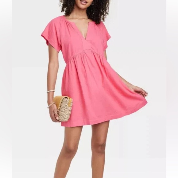 Universal Thread Women's Linen Short Sleeve Mini Shift XL - Picture 2 of 9